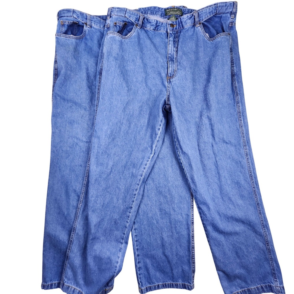 Scandia Woods Adjust-A-Band Expandable Jeans Mens 44XL Blue Denim 2 Pair Dad